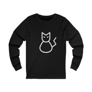Kuro Neko Long Sleeve Tee - Minimalist Cat Logo by Kuro Neko