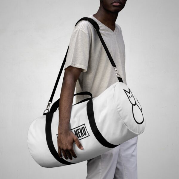 Hi Neko Duffel Bag - Minimalist Cat Logo Design - Image 10