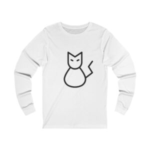 Hi Neko Long Sleeve Tee - Minimalist Cat Logo by Kuro Neko