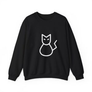 Kuro Neko Crewneck Sweatshirt - Minimalist Cat Logo by Kuro Neko