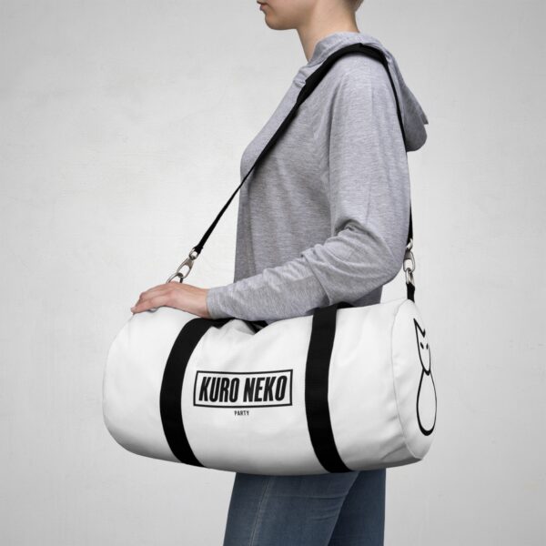 Hi Neko Duffel Bag - Minimalist Cat Logo Design - Image 5