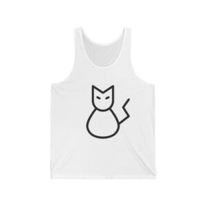 Hi Neko Tank Top - Minimalist Black Cat Design by Kuro Neko