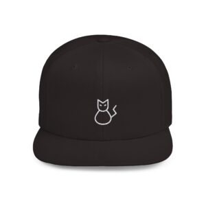 Kuro Neko Embroidered Flat Bill Snapback